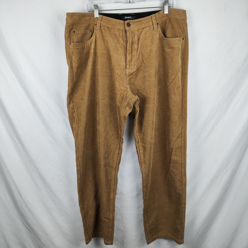 Rip Curl Pants Mens 38x30 Beige Corduroy Straight Leg 5-Pocket Chino Casual